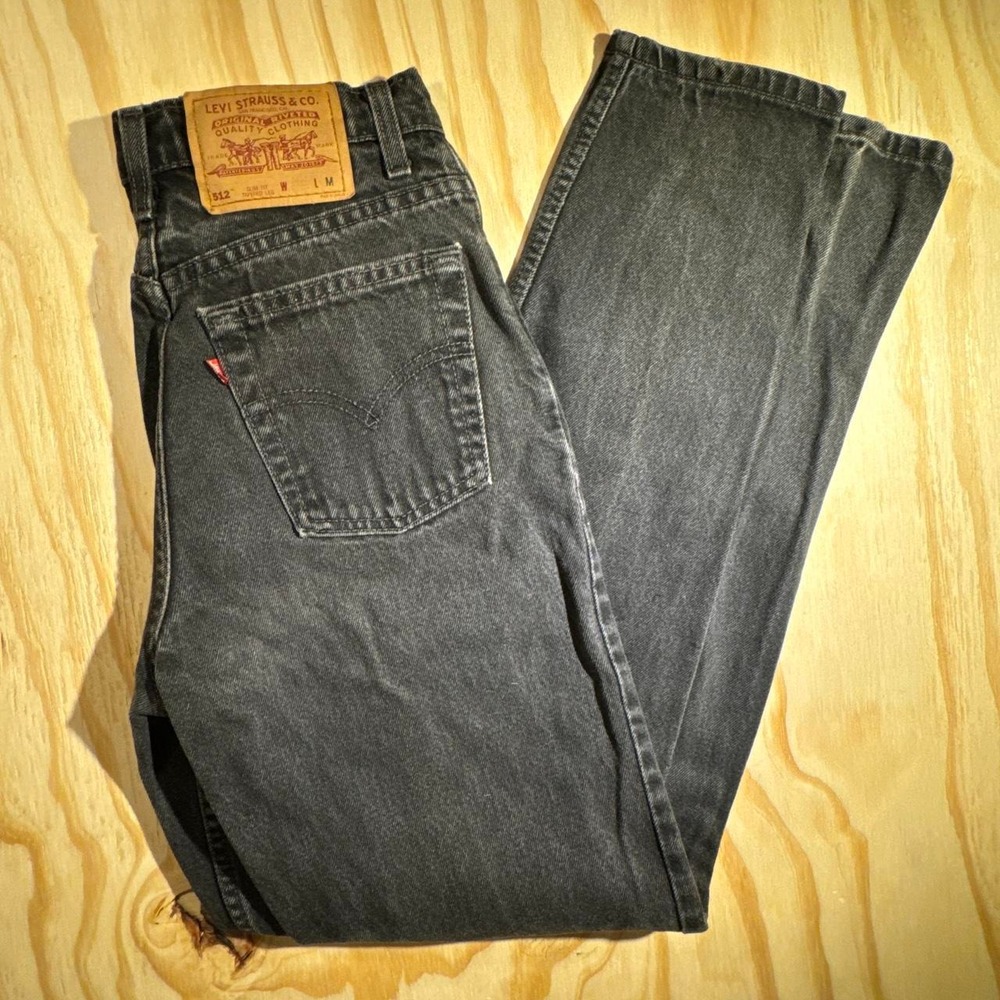 Levi Strauss 512 Mens Black Slim Fit Tapered Leg Jeans Size W L M 1510